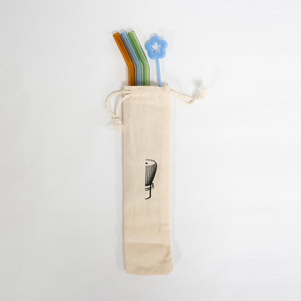 Whisk Branded High Borosilicate Glass Straw Set